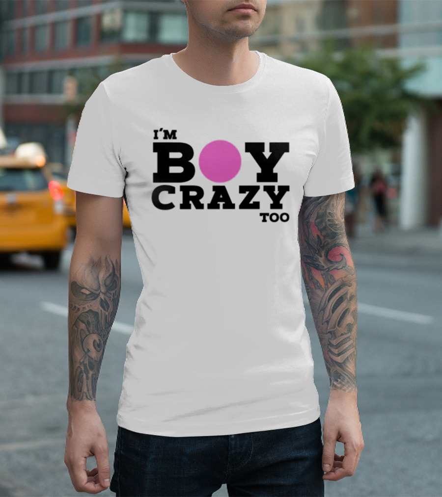 Kesha I'm Boy Crazy Too Pink Circle T-Shirt