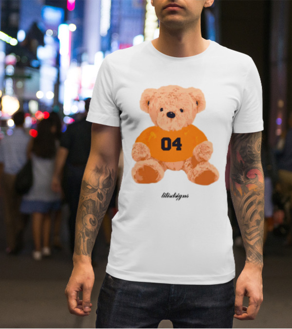 Lilisdsigns 04 Teddy Bear Plush Toy In Orange T-Shirt