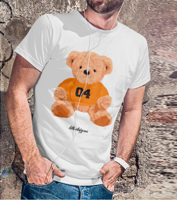 Lilisdsigns 04 Teddy Bear Plush Toy In Orange T-Shirt