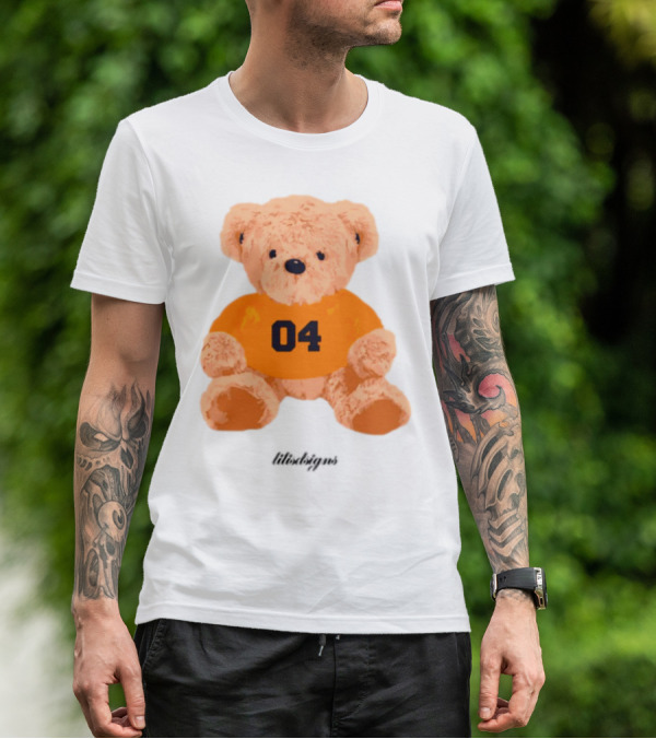 Lilisdsigns 04 Teddy Bear Plush Toy In Orange T-Shirt