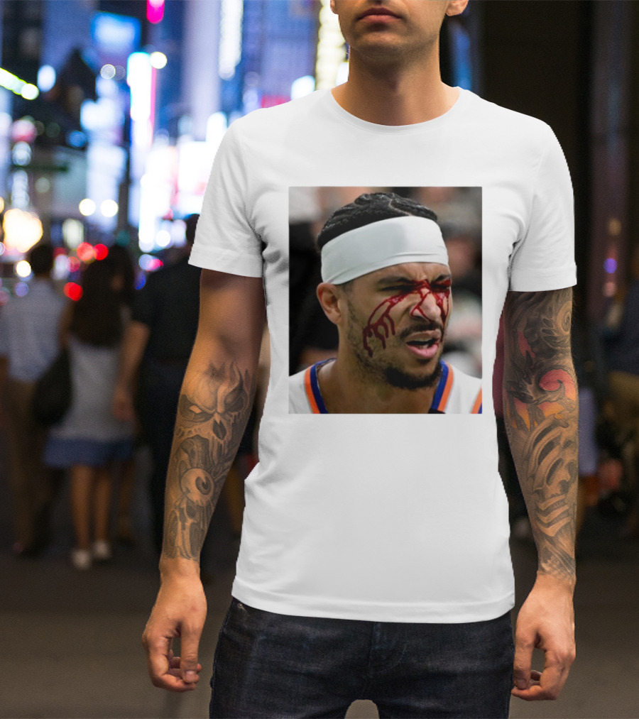 Limited Edition Josh Hart New York Knicks Elbowed Face Moment T-Shirt