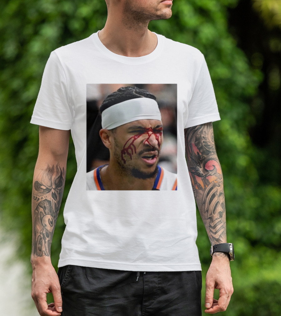 Limited Edition Josh Hart New York Knicks Elbowed Face Moment T-Shirt