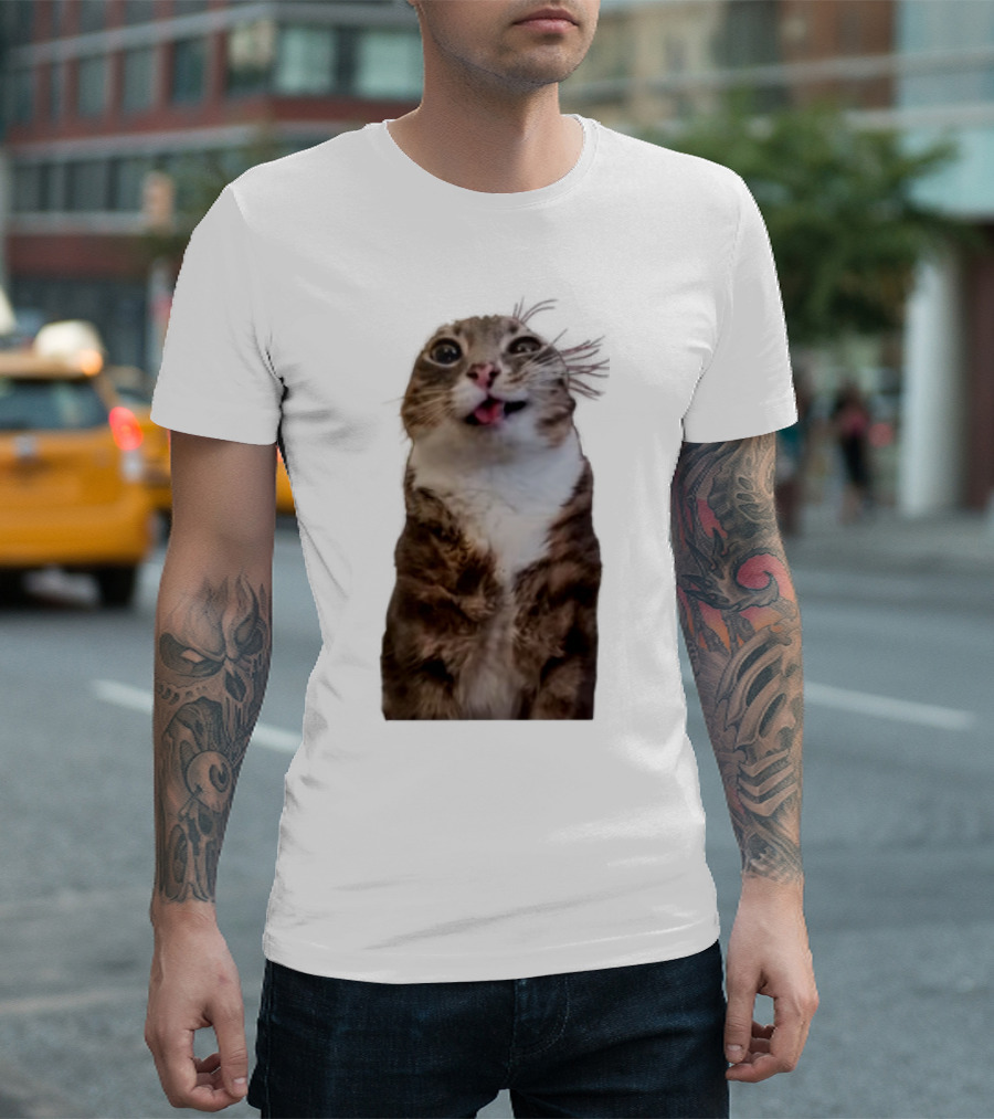 Rigby Cat Funny Feline Expression With Tongue Out T-Shirt