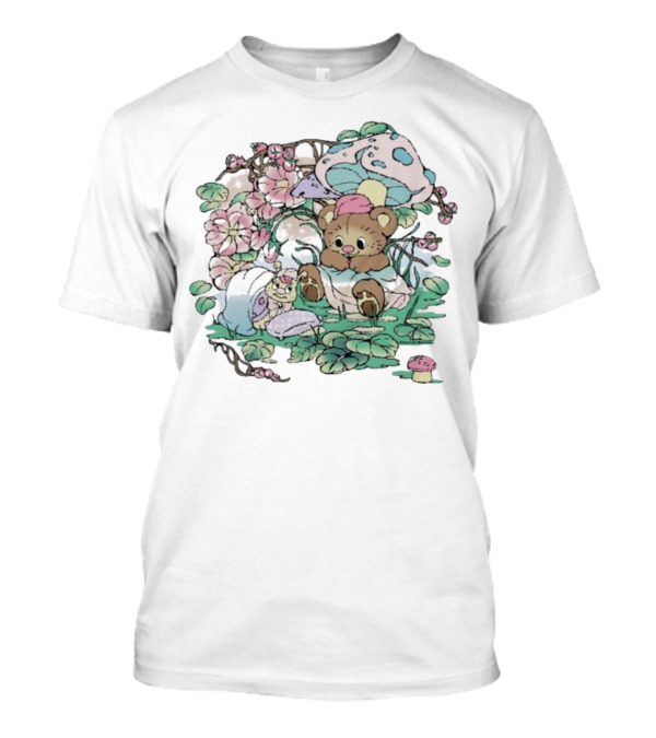 Hannah Michelle Forest Nap Bear And Mushroom Garden-Style Pals T-Shirt