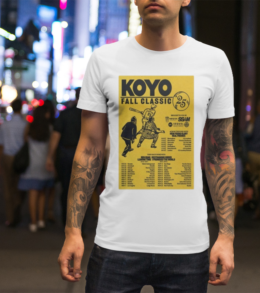 Koyo Fall Classic 2025 Tour Featuring New Found Glory Real Friends Ben Quad Restraining Order T-Shirt