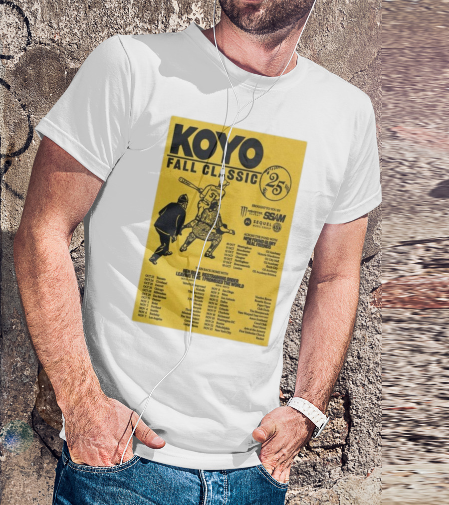 Koyo Fall Classic 2025 Tour Featuring New Found Glory Real Friends Ben Quad Restraining Order T-Shirt