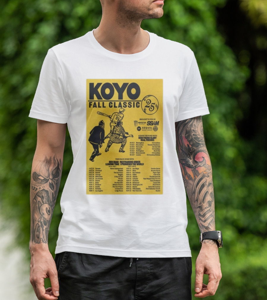 Koyo Fall Classic 2025 Tour Featuring New Found Glory Real Friends Ben Quad Restraining Order T-Shirt