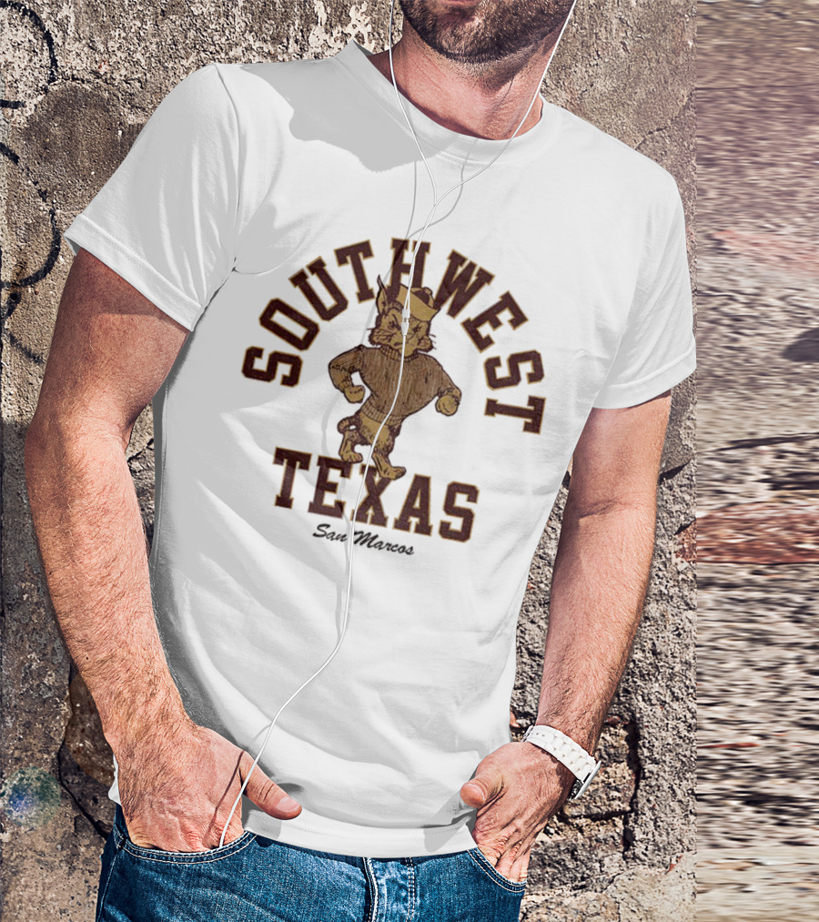 Southwest Texas San Marcos Bobcats Vintage Mascot T-Shirt