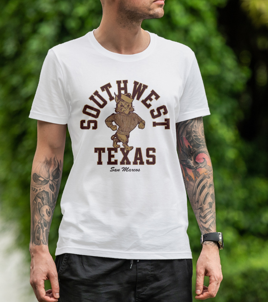 Southwest Texas San Marcos Bobcats Vintage Mascot T-Shirt