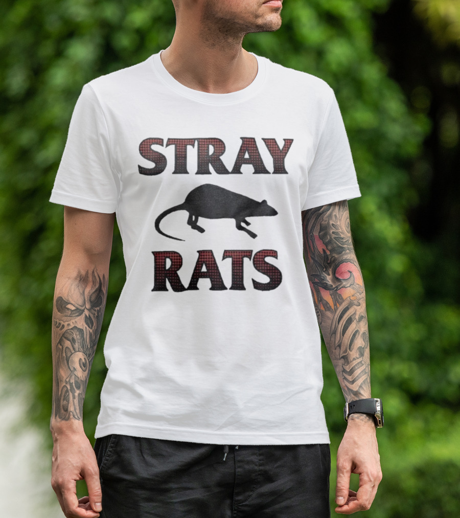 Stray Rats Rodenticide Halftone Dark Rat Silhouette T-Shirt