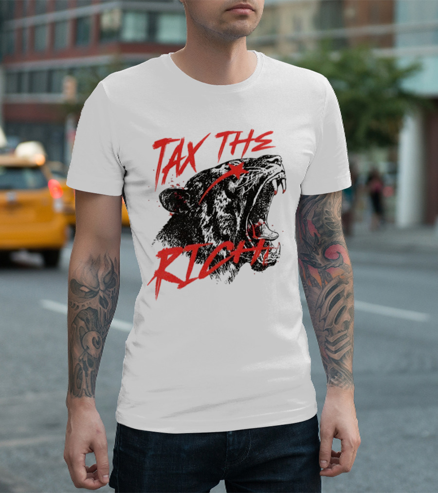 Tax The Rich Tiger Roar Anti Billionaire T-Shirt