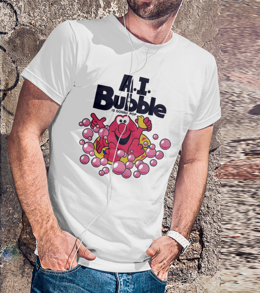 A.I. Bubble Is Gonna Pop Funny Red Character With Pink Bubbles T-Shirt