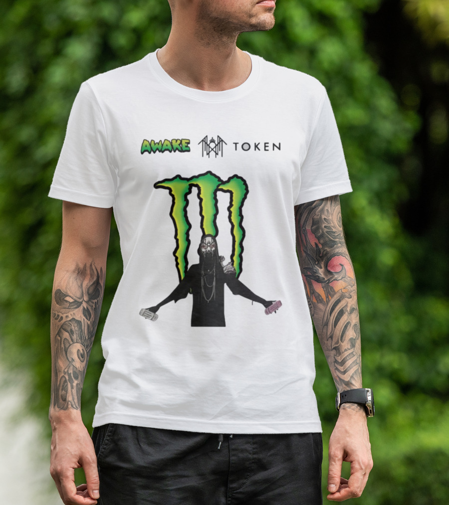 Awake Token Monster Energy Hooded Figure T-Shirt