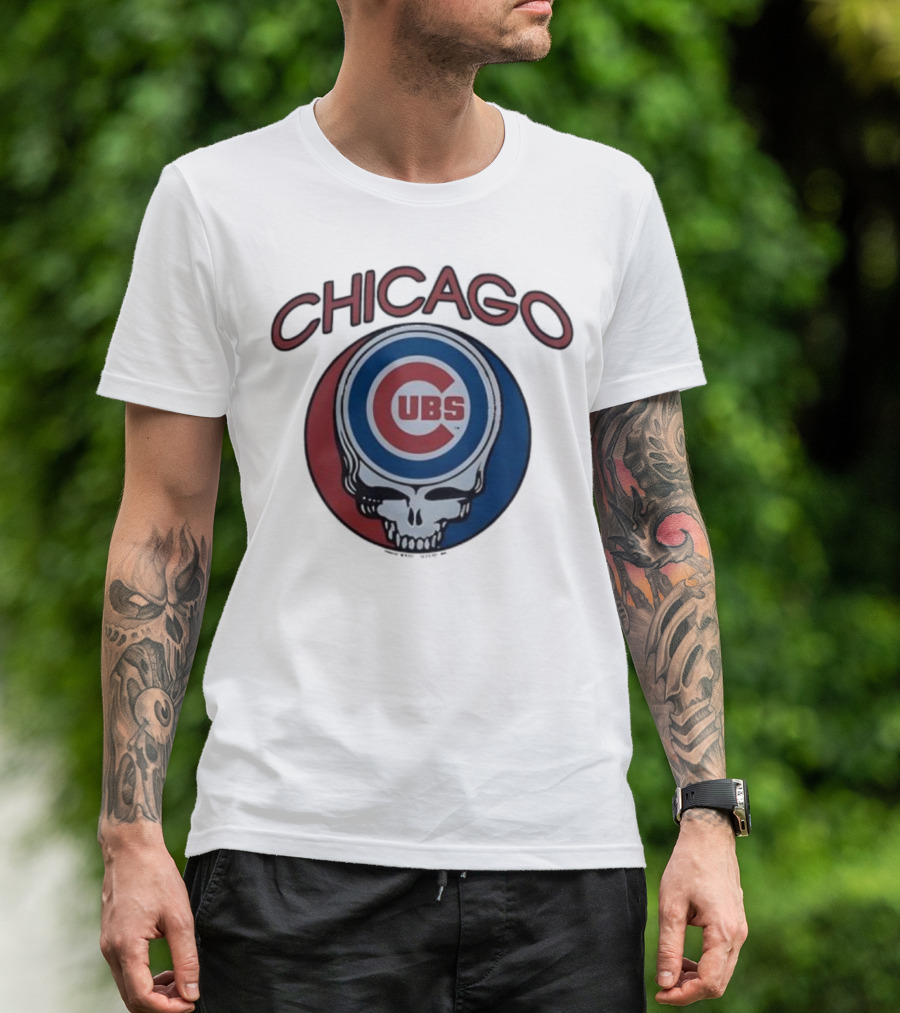 Chicago Cubs Grateful Dead Collaboration Steal Your Base Skull T-Shirt
