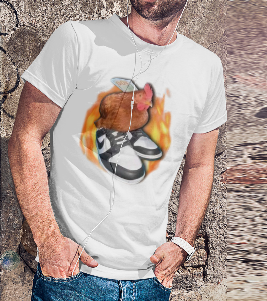 Cringeytees Swag Chicken Money Sneakers Flame Comedic Fashion T-Shirt