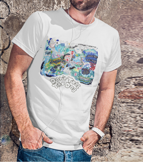 Don't Tell The Dog Sunflower Ventura Highway Whimsical Collage T-Shirt