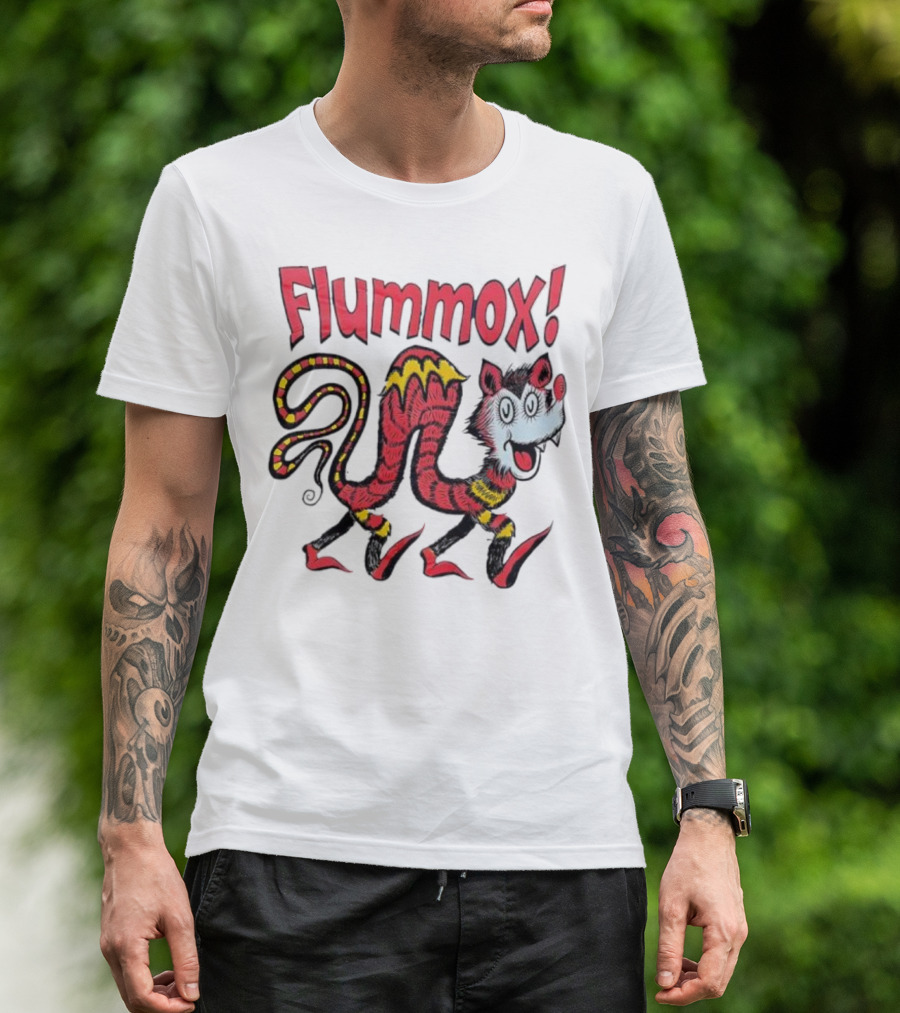 Flummox Seussian Opossum Pal Red Yellow Striped Creature T-Shirt