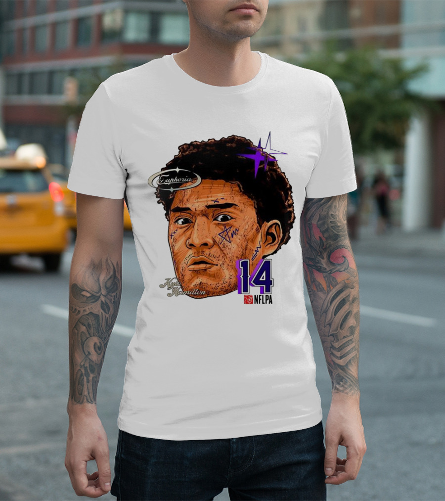 Kyle Hamilton Baltimore Ravens Euphoria Number 14 Ravens Star T-Shirt