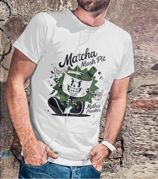 Matcha Mosh Pit Mother Punker Cartoon Cup With Whisk T-Shirt