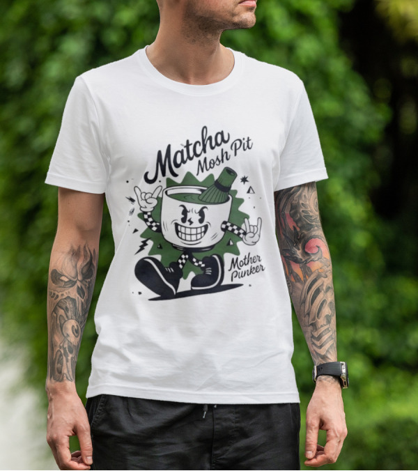 Matcha Mosh Pit Mother Punker Cartoon Cup With Whisk T-Shirt