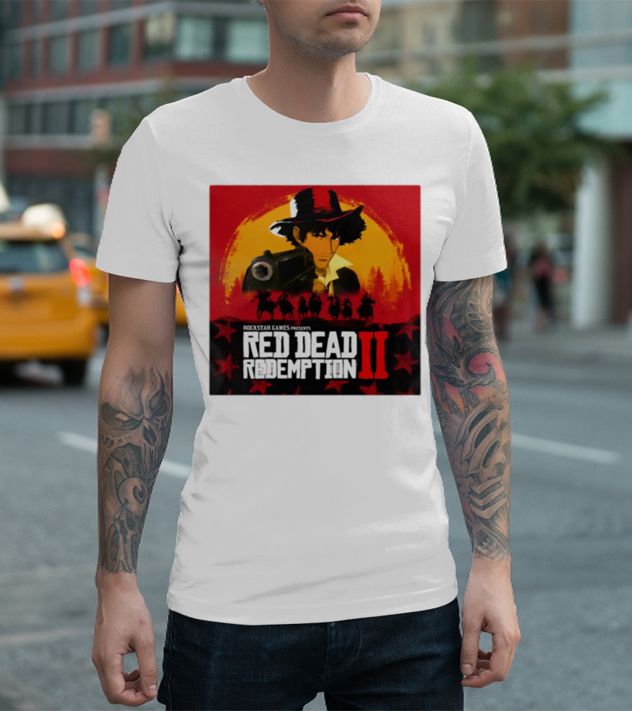 Rockstar Games Red Dead Redemption II Goofyahhtees Spike Rd2 Cowboy Gunman T-Shirt