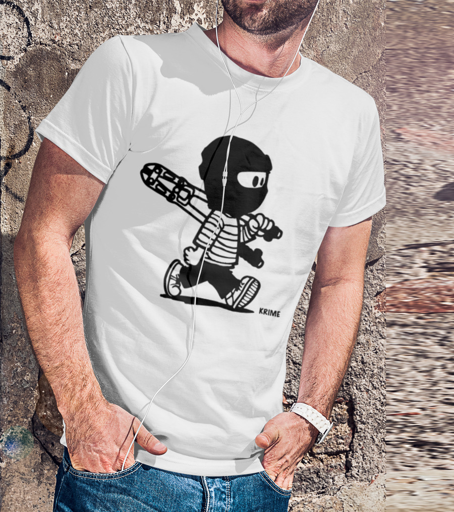 Krime_1 Calvin Streetwear Retro Car Graphic Style T-Shirt