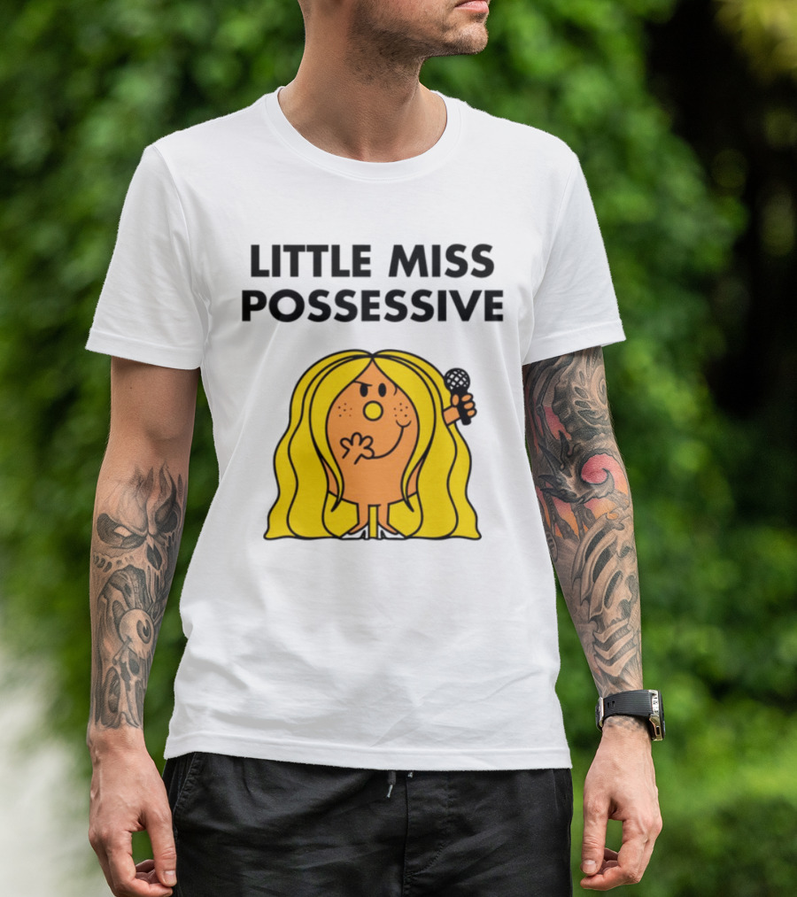 Little Miss Possessive Character With Long Hair Holding Microphone T-Shirt