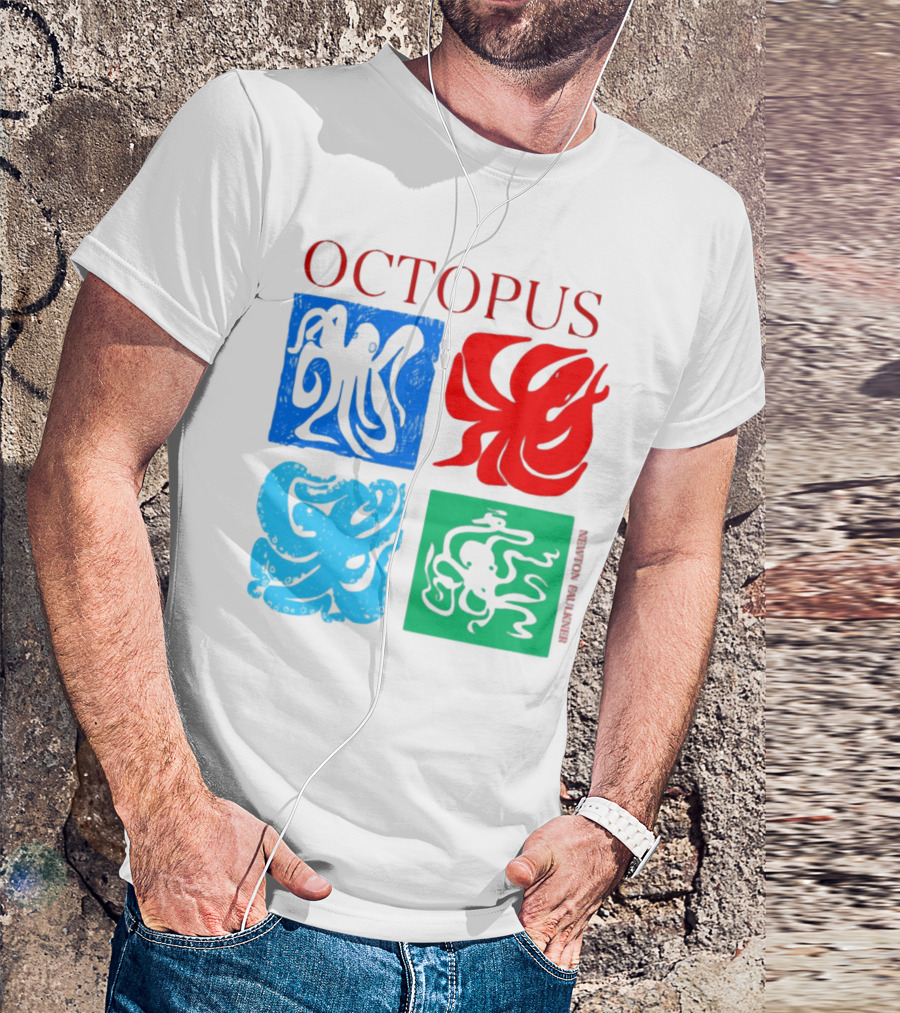 NewtonFaulkner Octopus Colorful Pop Art Quartet T-Shirt