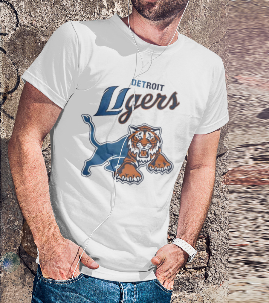 Detroit Store Detroit Ligers Tiger Hybrid Sports Mascot T-Shirt