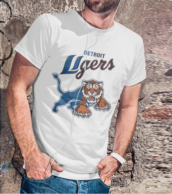 Detroit Store Detroit Ligers Tiger Hybrid Sports Mascot T-Shirt