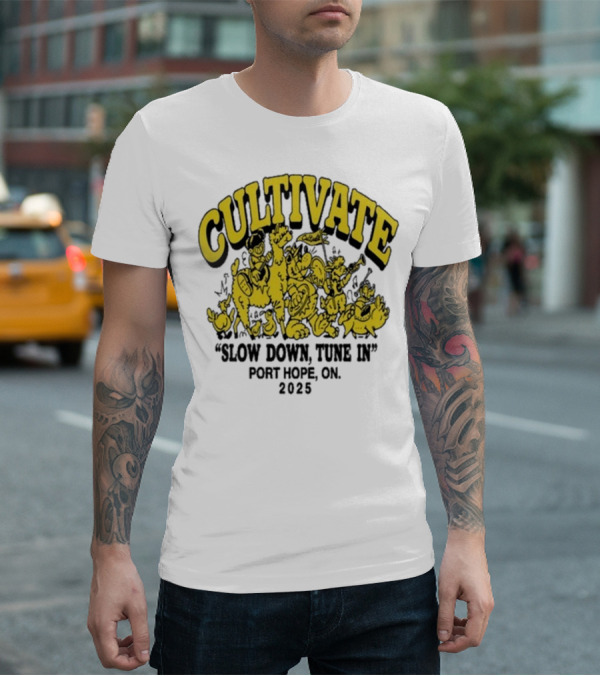 Cultivate Slow Down Tune In Port Hope On 2025 Festival Animals Retro Style T-Shirt