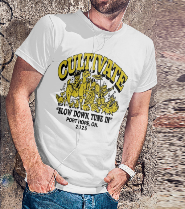 Cultivate Slow Down Tune In Port Hope On 2025 Festival Animals Retro Style T-Shirt