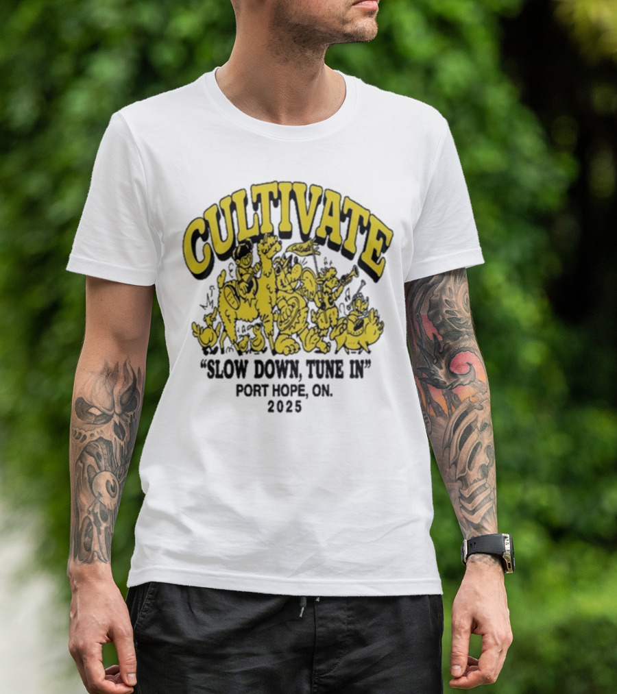 Cultivate Slow Down Tune In Port Hope On 2025 Festival Animals Retro Style T-Shirt