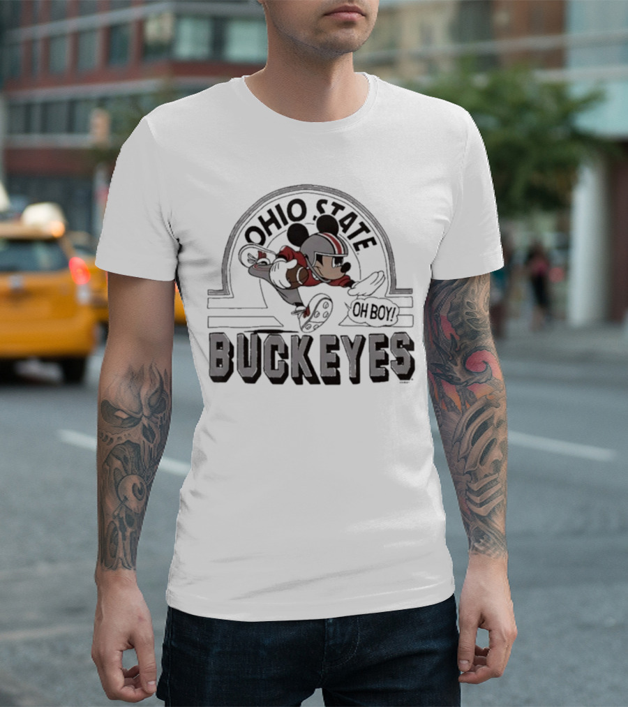 Mickey Mouse Ohio State Buckeyes Oh Boy Disney Football Fan Icon T-Shirt