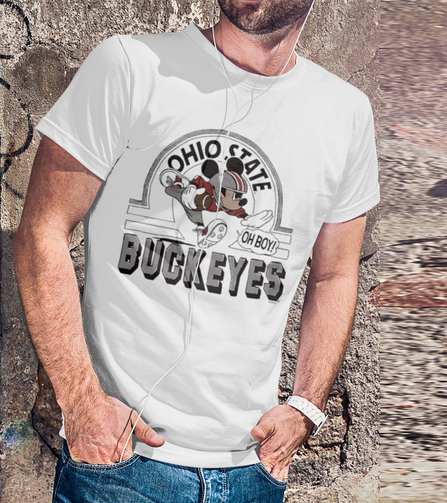 Mickey Mouse Ohio State Buckeyes Oh Boy Disney Football Fan Icon T-Shirt