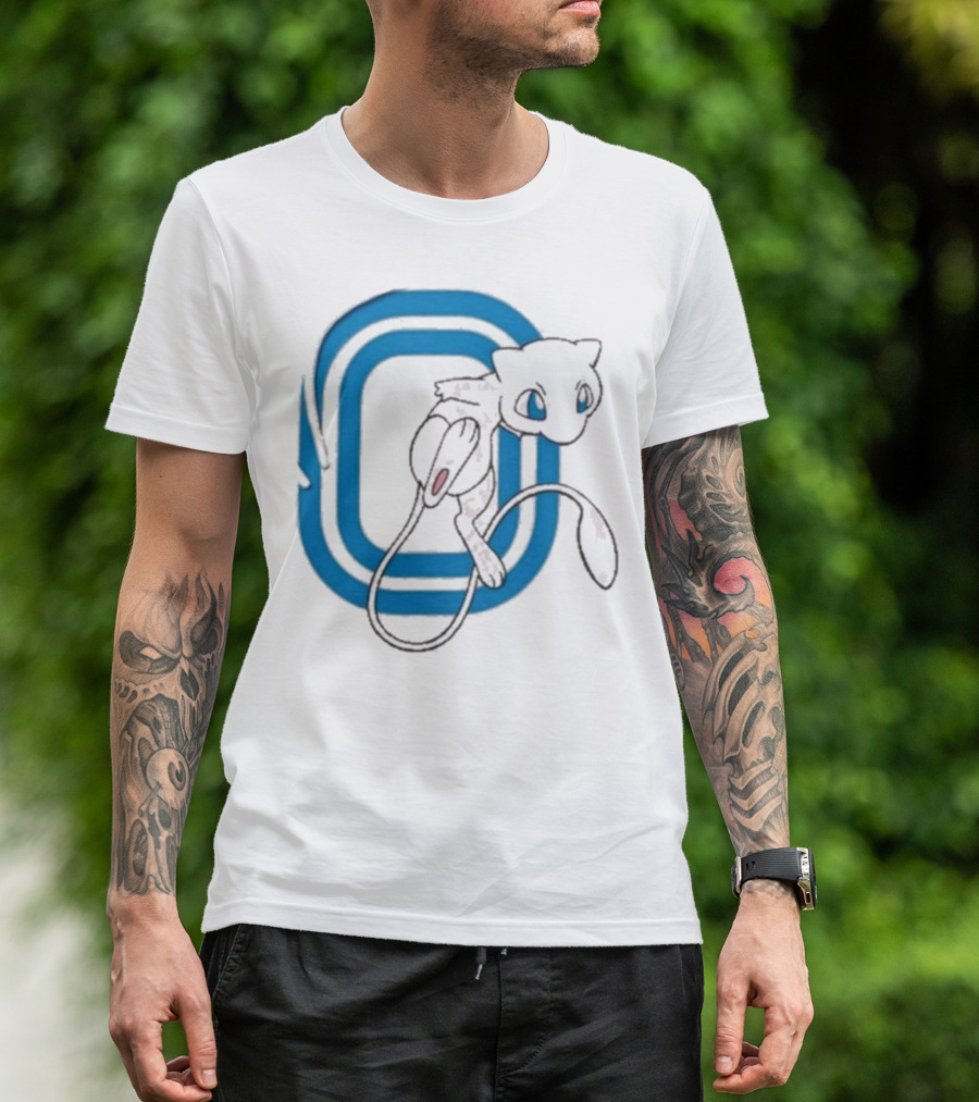 Overtime Pokémon Mew Blue Iconic Character Design T-Shirt
