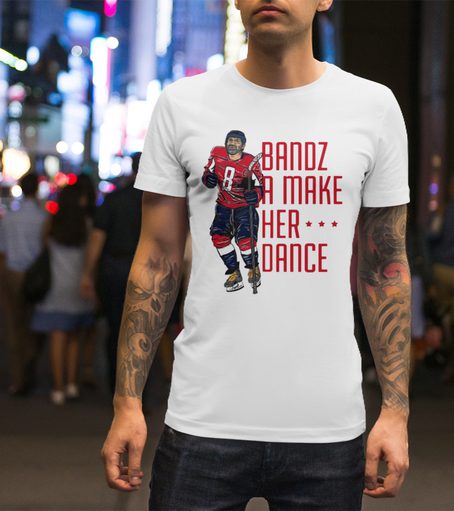 Bandz 8 A Make Her Dance Hockey Player Red Uniform T-Shirt