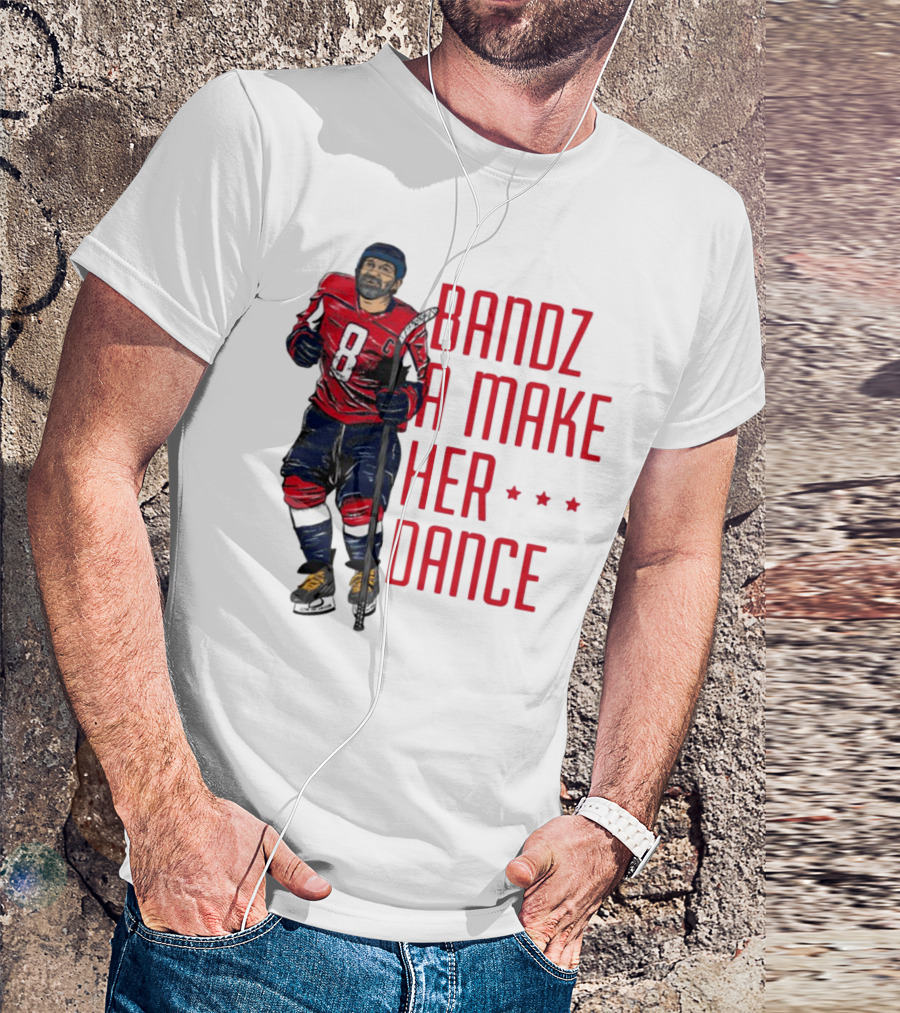 Bandz 8 A Make Her Dance Hockey Player Red Uniform T-Shirt