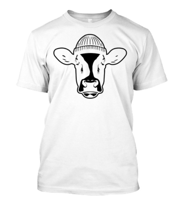 Elias Filmz Bruce Your Friendly Cow In Knitted Hat T-Shirt