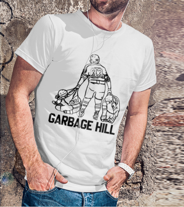 Garbage Hill Hockey Player With Stick And Bag T-Shirt