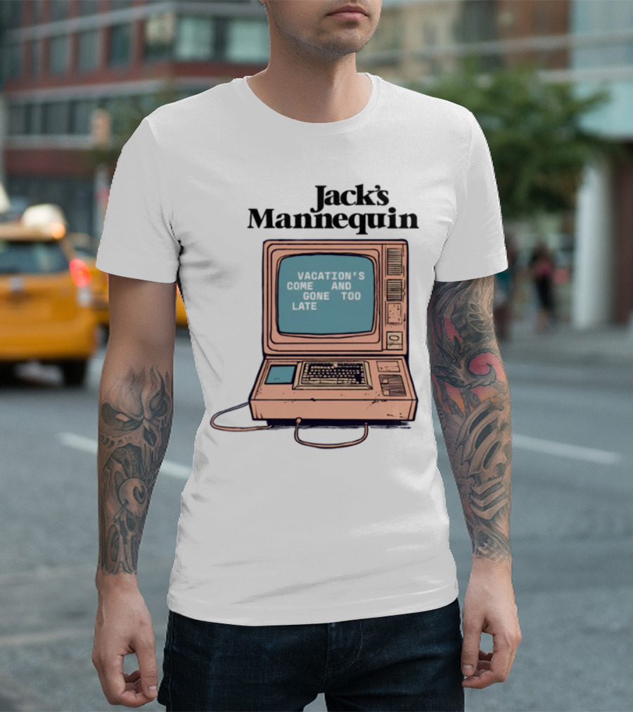 Jack's Mannequin Vacation Retro Computer Aesthetic T-Shirt