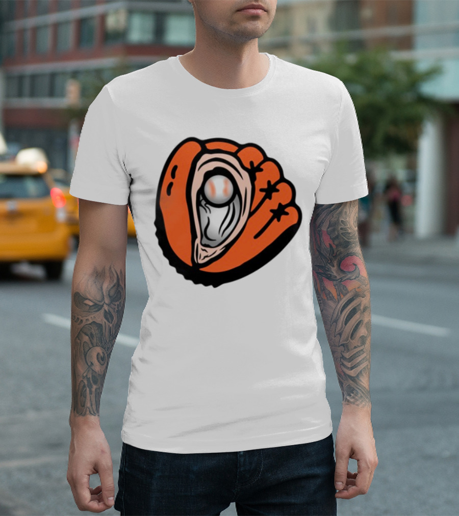 Chesapeake Oyster Catchers Baseball Glove And Pearl T-Shirt