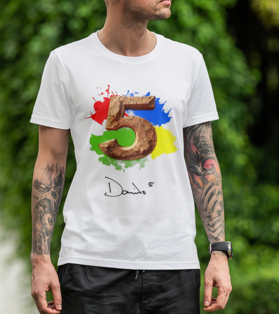 Davido 5Ive Cracked Textured Color Splash T-Shirt