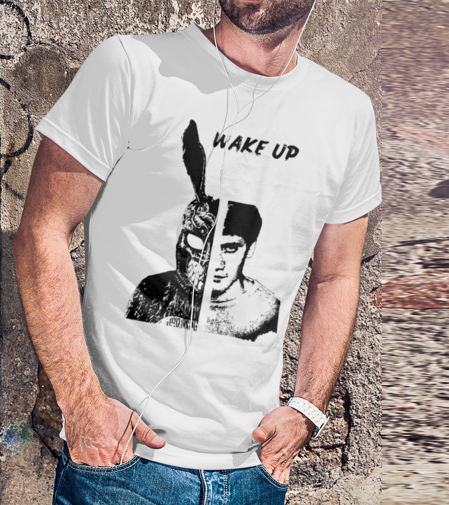 Donnie Darko Wake Up Split Face Frank And Donnie Portrait T-Shirt