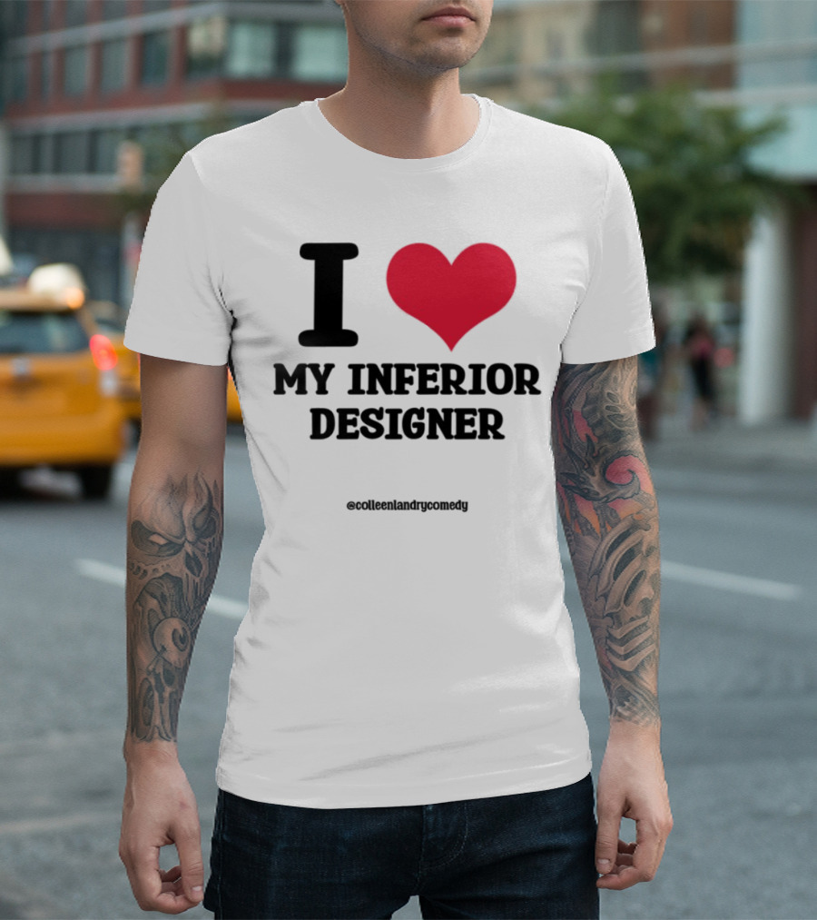I Love My Inferior Designer Red Heart Graphic T-Shirt