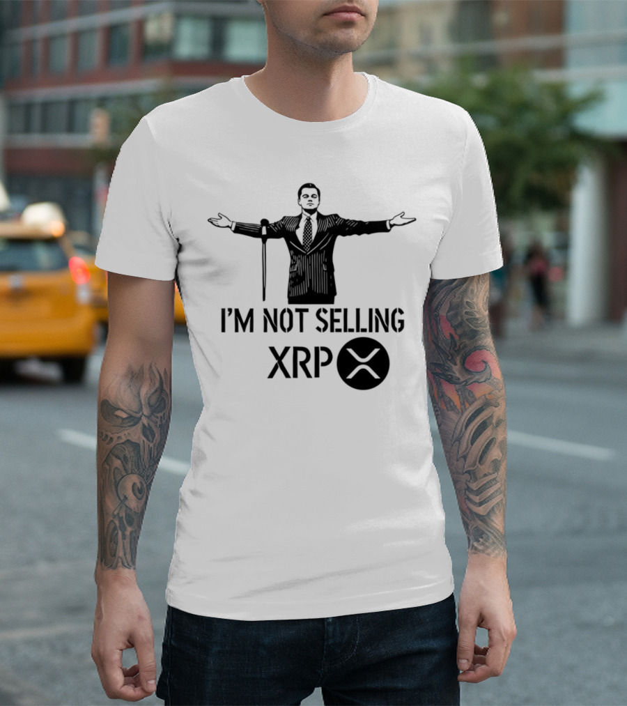 I'm Not Selling XRP Man with Outstretched Arms T-Shirt