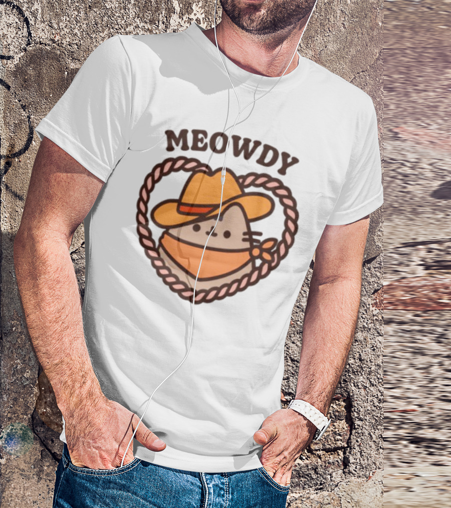 Meowdy Cowboy Pusheen With Hat And Bandana T-Shirt