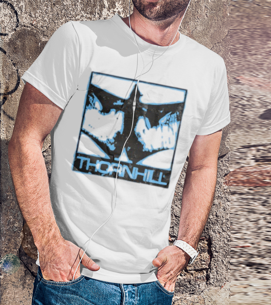 Thornhill Bat White Distressed Grunge Style T-Shirt