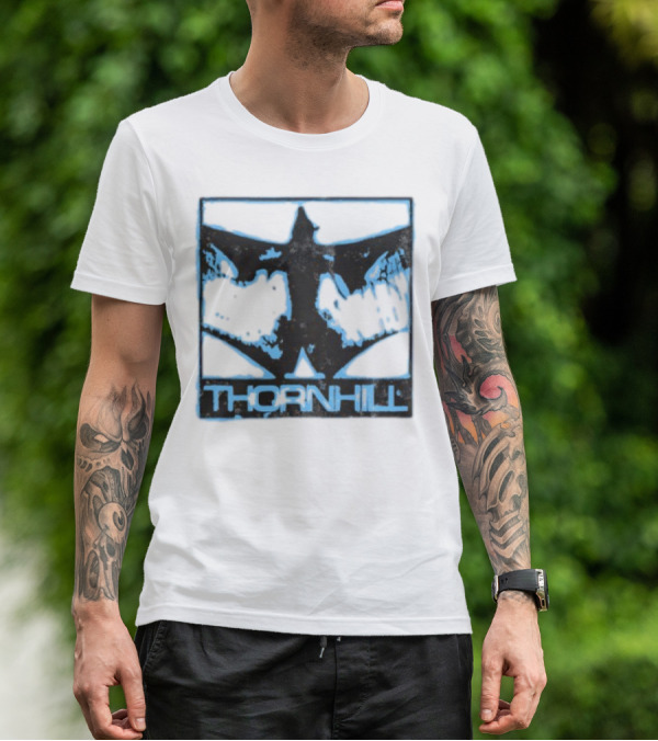 Thornhill Bat White Distressed Grunge Style T-Shirt