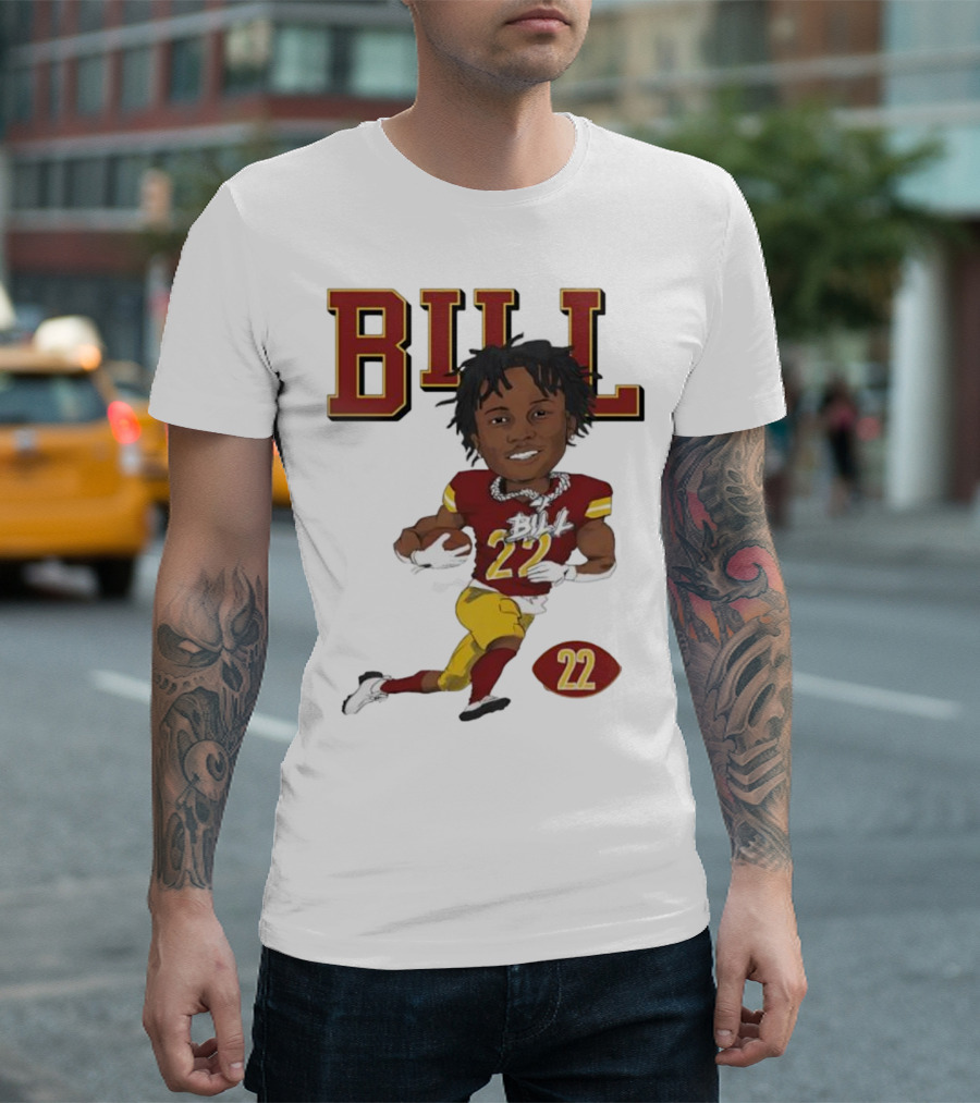 Jacory Bill Croskey Merritt Number 22 Football Player Illustration T-Shirt